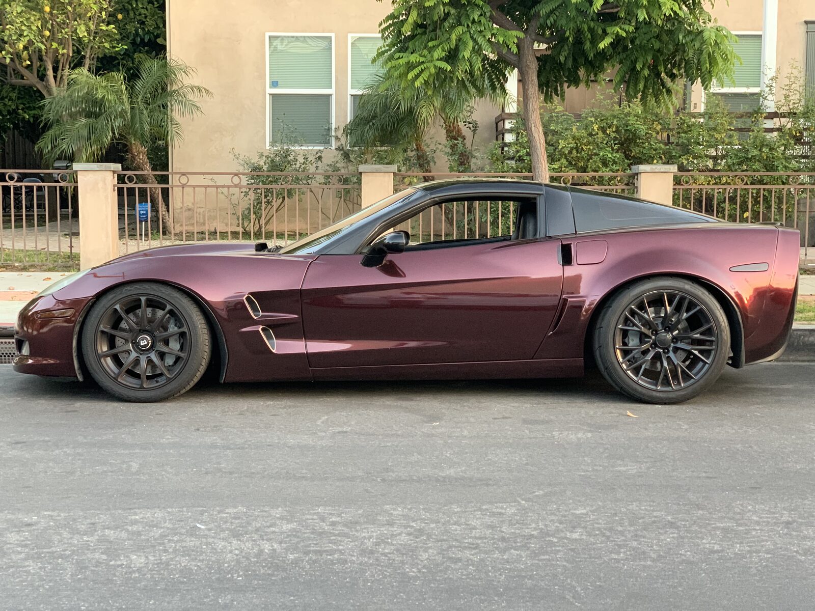 Corvette Z06 wrapped in gloss black cherry