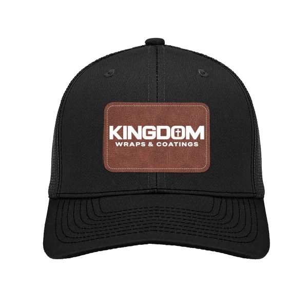Kingdom Wraps Rectangle Leather Patch Hat Trucker Cap