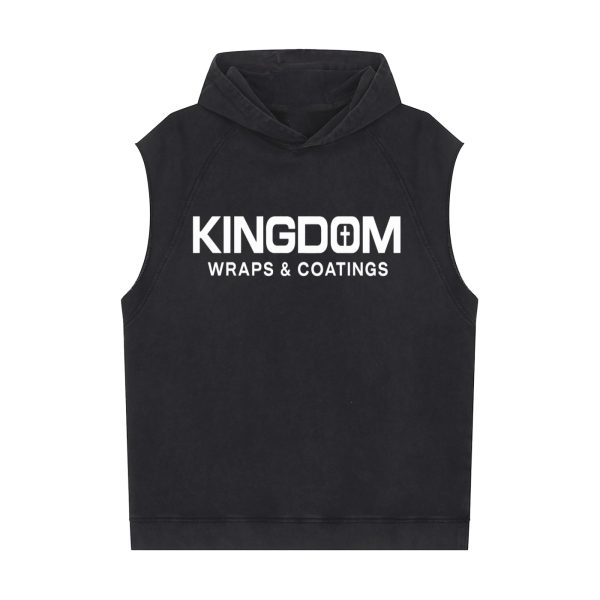Kingdom Wraps Snow Washed Sleeveless Hoodie (Matthew 6:33)