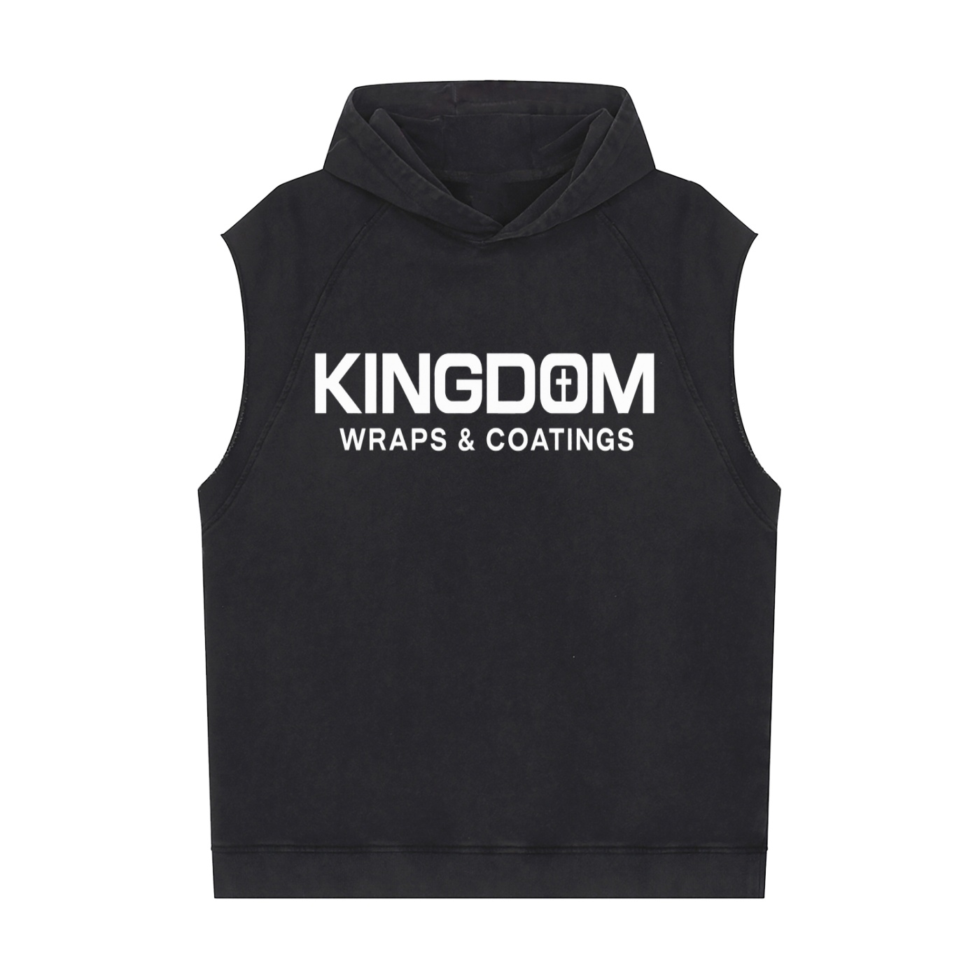 Kingdom Wraps Snow Washed Sleeveless Hoodie (Matthew 6:33)